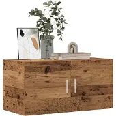 vidaXL Wandkast 80x39x40 cm bewerkt hout oud houtkleurig