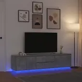 vidaXL Tv-meubel met LED-verlichting 193,5x41x50 cm betongrijs