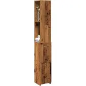 vidaXL Badkamerkast 25x25x170 cm bewerkt hout oud houtkleurig