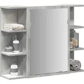vidaXL Badkamerspiegelkast 80x20,5x64 cm bewerkt hout betongrijs