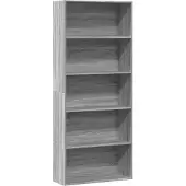 vidaXL Boekenkast 80x30x189 cm bewerkt hout grijs sonoma eikenkleurig