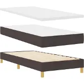 vidaXL Boxspring bed met hoofdeinde Donkerbruin 200 x 80 cm Stof
