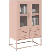 vidaXL Hoge kast 68x39x111,5 cm staal roze