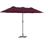 vidaXL Tuinparasol Bordeaux Rood 370 x 197 x 239 cm