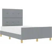 vidaXL Bedframe met hoofdeinde Lichtgrijs 120 x 200 cm Stof