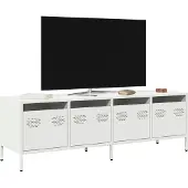 vidaXL Tv-meubel 135x39x43,5 cm koudgewalst staal wit