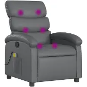 vidaXL Massagestoel van grijs kunstleer