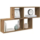 vidaXL Wandschap 100x18x53 cm bewerkt hout artisanaal eikenkleurig