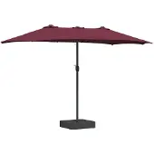 vidaXL Tuinparasol Bordeaux Rood 385 x 209 x 244 cm Polyester en Staal