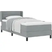vidaXL Boxspring bed met hoofdeinde Lichtgrijs 190 x 90 cm Stof