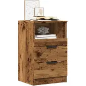 vidaXL Nachtkastjes 2 st 40x36x65 cm bewerkt hout oud houtkleurig