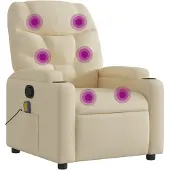 vidaXL Massagestoel met crèmekleurige stof