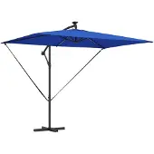 vidaXL Parasol 294 x 200 x 270 cm Polyester en Aluminium Azuurblauw