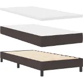 vidaXL Boxspringbed met hoofdeinde, donkerbruin, 200 x 100 cm, met stoffen bekleding