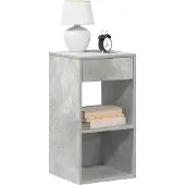 vidaXL Nachtkastjes 2 st met lade 35x34x66,5 cm betongrijs
