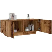 vidaXL Nachtkastje 100x35x40 cm bewerkt hout oud houtkleurig