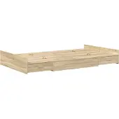 vidaXL Opbergbedframe met lade Sonoma Eik 120 x 200 cm Bewerkt hout