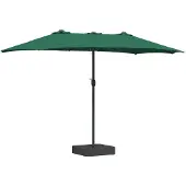 vidaXL Tuinparasol Groen 385 x 209 x 244 cm Polyester en Staal