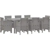 vidaXL Tuinset, 9-delig, lichtgrijs, polypropyleen