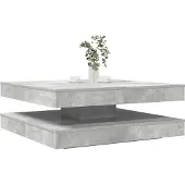 vidaXL Salontafel 360 graden draaibaar 90x90x34,5 cm betongrijs