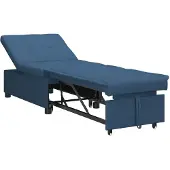 vidaXL Uittrekbare Slaapbank Blauw 194 x 50 x 82 cm Stof