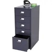 Generique Caisson à roulettes Boston T851 69x28x44cm 5 tiroirs gris foncé
