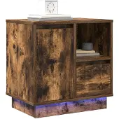 vidaXL Nachtkastje 2 st Rook Eiken 50 x 34,5 x 50 cm. Bewerkt hout