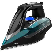 Cecotec Fast&Furious 6060 Ultra, stoomstrijkijzer, met ultra-gladde, turbogecoate professionele zoolplaat, 285 g/min, zwart, zilver, turquoise, 75 g/min, 3100 W
