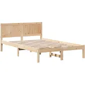vidaXL Bedframe Bruin 120 x 190 cm Massief grenenhout