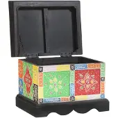 vidaXL Opbergbox Multikleur 40 x 30 x 30 cm Massief mangohout