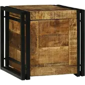 vidaXL Opbergbox Bruin en Zwart 40 x 40 x 40 cm Massief Mango Hout