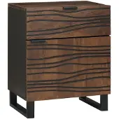 vidaXL Nachtkastje Walnotenhout 50 x 33 x 60 cm Bewerkt hout