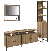 vidaXL Badkamermeubel Set 4 st Artisan Eiken 33 x 33 x 185,5 cm