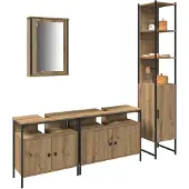 vidaXL Badkamermeubel Set 4 st Artisan Eiken 33 x 33 x 185,5 cm