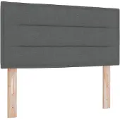 vidaXL LED Hoofdbord met LED-stripverlichting Donkergrijs 90 cm Stof