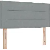 vidaXL LED Hoofdbord met LED-stripverlichting Lichtgrijs 90 cm Stof