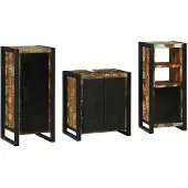 vidaXL Badkamermeubel Set 3 st Veelkleurig en Zwart 40 x 35 x 90 cm