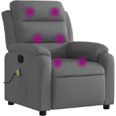 vidaXL Massagestoel in donkergrijze stof