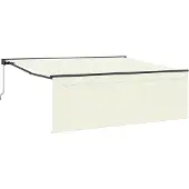 vidaXL Uitschuifbare luifel Crème 400 × 300 cm Polyester en Aluminium
