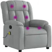vidaXL Massagestoel met lichtgrijze stof