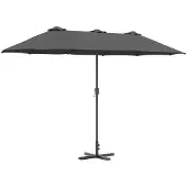 vidaXL Tuinparasol Antraciet 370 x 197 x 239 cm Polyester en Aluminium