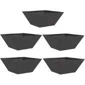 vidaXL Plantenbak 5 st Zwart 35 x 35 x 15 cm Koudgewalst staal