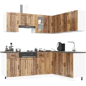 vidaXL 11-delige Keukenkastenset Kalmar bewerkt hout oud houtkleurig