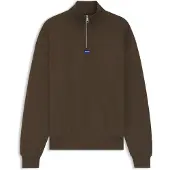 HUGO Sweatshirt van katoenen badstof met ritskraag Maat S