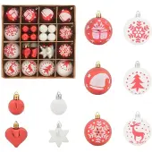 vidaXL Kerstbal Set 40 st Rood en Wit Ø 6 cm Kunststof