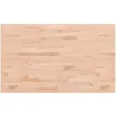 vidaXL Wastafelblad 100x60x1,5 cm massief beukenhout