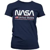 Hybris NASA Dames Tshirt -S- United States Blauw
