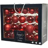 Kaemingk Kerstballen mix glas 42 stuks kerstrood KSD