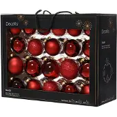 Molecule Decoris Kerstbal Glas Ossenbloed Rood 7 cm