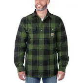 Carhartt Flannel Sherpa, stoffen jas ,zwart/groen ,XXL